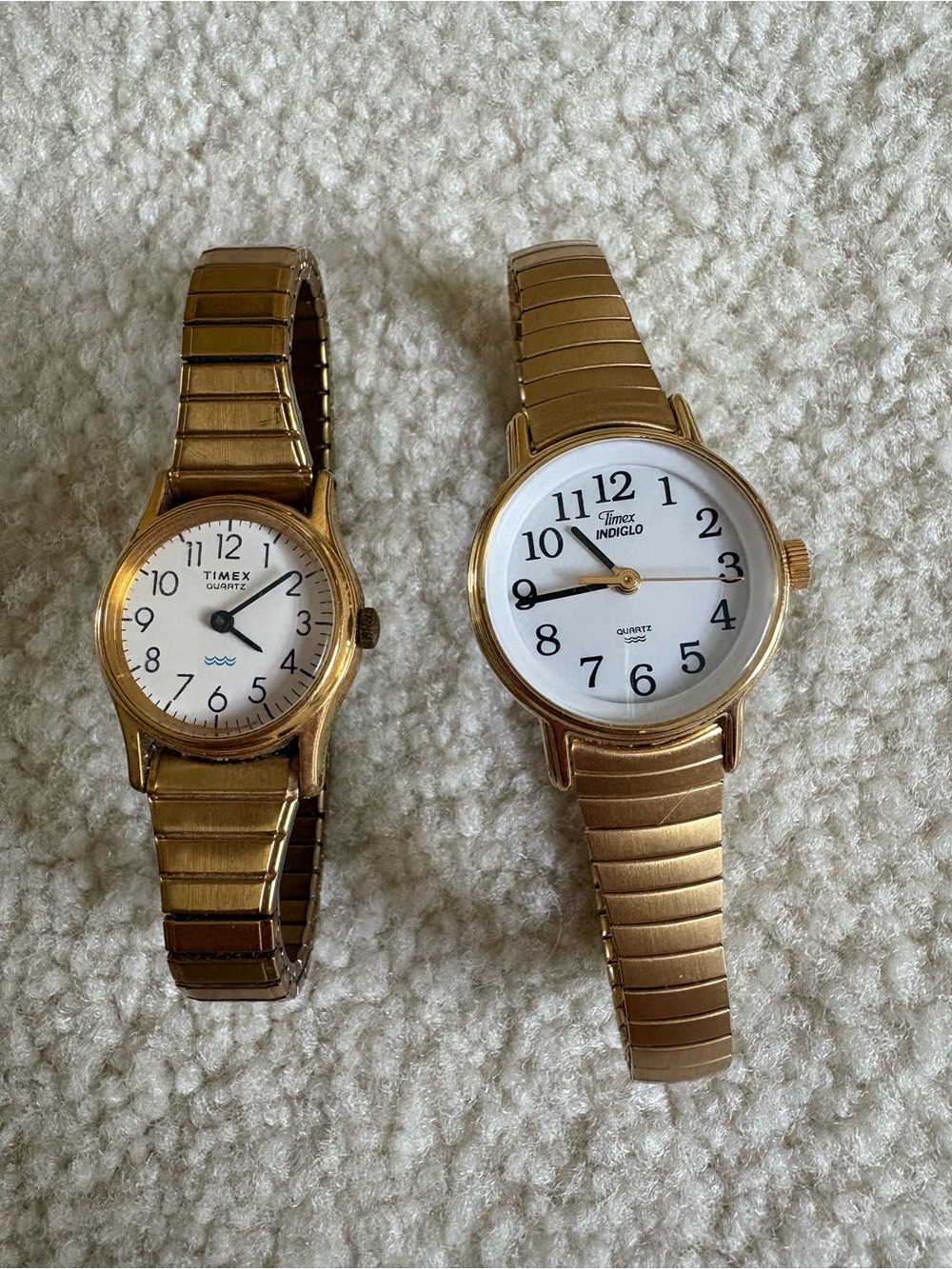 Timex Gold Tone Women's Expandable Band Watches, White Dials
